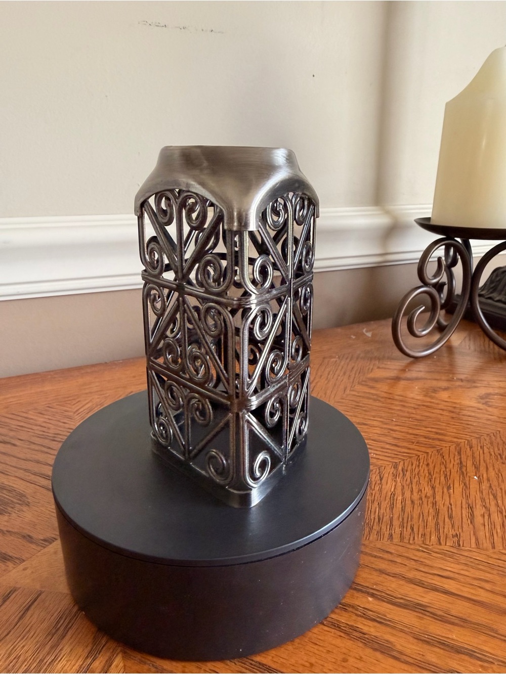 Bath & Body Works hand soap cover in gunmetal scrollwork